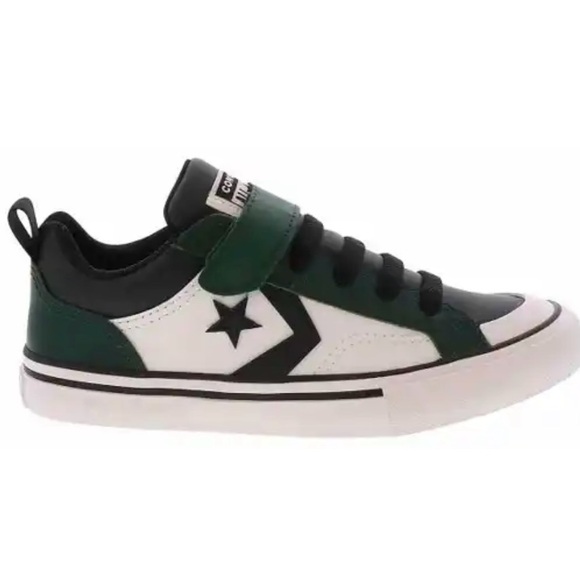 CONVERSE PRO BLAZE EASY-ON YOUTH BOYS' Black and Green Low-Top Sneakers - Picture 5 of 12